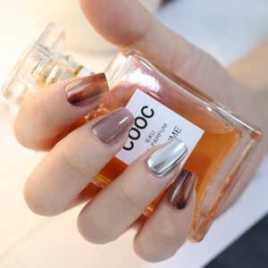 Vente en gros 10Pcs Court Carré Ambre Motifs <span class=keywords><strong>Faux</strong></span> Ongles Coloftul <span class=keywords><strong>Pastel</strong></span> Oeil de Chat Presse sur Ongles pour Femmes - Product Image 3