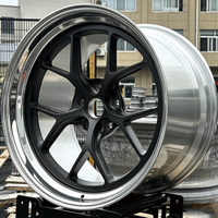 Jantes forgées 2 pièces noir mat avec centre poli et rebord échelonné 17 18 19 20 21 22 pouces 5x112 5x114.3 5x120 5x130 pour BMW AUDI A4 A5