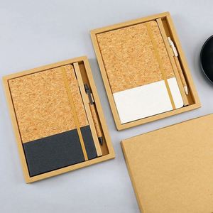 Cuaderno A5 con Correa de Corcho, Imitación Piel PU, Ecológico, con Tela de Paja, Libreta de Negocios - Product Image 3