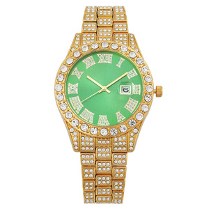 Neu eingetroffene, diamantbesetzte Quarz-Modeuhr mit römischen Ziffern und Datumsanzeige - Umweltfreundliche Armbanduhr für Herren - Product Image 5