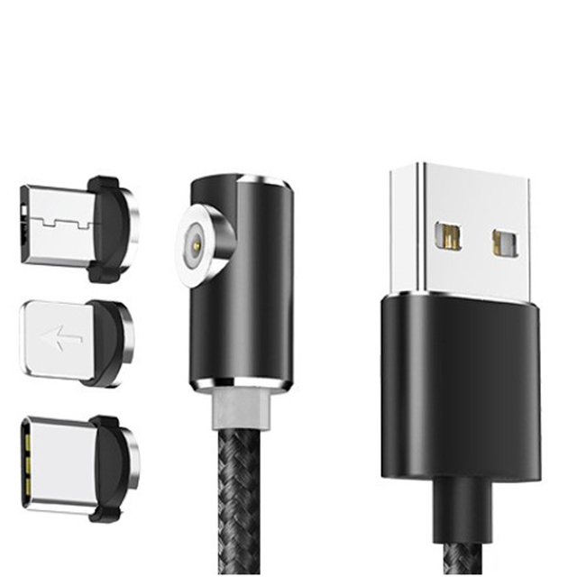 3in1 3 in 1 L Angled Shaped Connector Magnetic Magnet Charging Cable for iphone Micro Type c Magnetic Usb Cable for Gaming