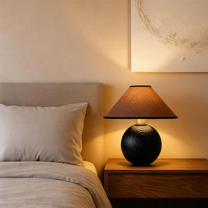 Lampe de table vintage japonaise du milieu du siècle dernier - 330 mm - Bois de frêne naturel - Lampe de chevet LED pour salon et chambre à coucher - Product Image 3