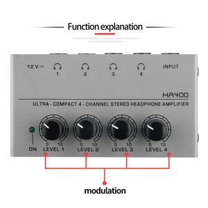 Ha400 4 Kênh Tai Nghe Khuếch Đại Âm Thanh Stereo Khuếch Đại <span class=keywords><strong>Micro</strong></span> Khuếch Đại Di Động Sản Phẩm Âm Thanh - Product Image 4