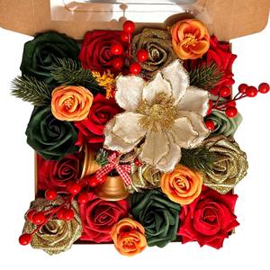 Flores Decorativas para Manualidades de Navidad, Año Nuevo y Halloween, Flores Artificiales para Exteriores, Decoración del Hogar, Caja de Regalo de Navidad - Product Image 5