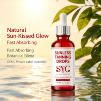 Formule de gouttes autobronzantes OEM avec mélange botanique pour un éclat naturel bronzé soleil, autobronzant visage et corps à absorption rapide