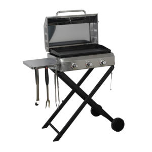 Plaque de cuisson à gaz en acier inoxydable à 3 brûleurs pour l'intérieur et l'extérieur avec poêle à barbecue en acier inoxydable barbecue à gaz - Product Image 1