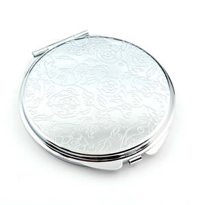 Mini Round <b>Compact</b> 2x Double-Sided Folding Pocket Metal Makeup <b>Mirror</b> 6cm Gold-Plated Rose Gold Silver - Product Image 3