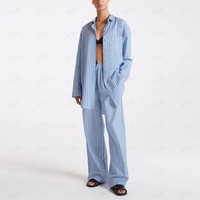 Fournisseur de vêtements de marque OEM, ensemble deux pièces personnalisé, couleur unie, coton et lin, chemise et pantalon pour femmes, ensemble grande taille pour femmes