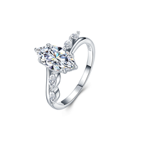 Bagues personnalisées Fabricant de bagues Moissanite classique en argent sterling S925 à six broches Oeil de cheval Bague de mariage de luxe