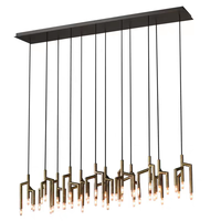 Lustre LED en acier inoxydable et acrylique, style postmoderne et luxe léger, pour restaurant, bar, comptoir, table à manger, salon