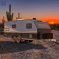 Mini-caravane tout-terrain standard chinoise de 22 pieds, luxe, aluminium, suspension indépendante, grand canapé-lit, hybride familial