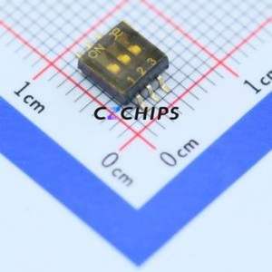 DSHP03TSGET DIP Switch SMD-6P,5.4x5.4mm Switch Flat Toggle, Groove Type Single Pole Single Throw 3 1.27mm - Product Image 1