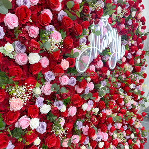 Promesa Boda Eventos Centro de mesa Flor roja Panel de pared Telón de fondo Flor artificial Decoración de pared - Product Image 4