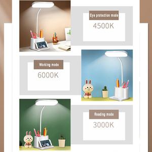 Lámpara de Escritorio LED Recargable con Soporte para Bolígrafos, Luz Blanca Ajustable con Cuello de Cisne, Pequeña Lámpara de Escritorio para Hogar, Oficina y Dormitorios - Product Image 2