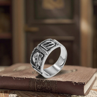 Bague rétro crâne pour homme, bague en argent, style européen et américain à la mode, tendance et cool, bague ouverte de saut de danse