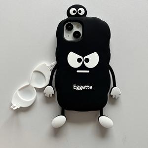 เคสโทรศัพท์ซิลิโคนสุดสร้างสรรค์ลายการ์ตูนน่ารัก3D สีดำสำหรับ <span class=keywords><strong>iPhone</strong></span> 11 <span class=keywords><strong>12</strong></span> 13 14 PRO MAX - Product Image 6