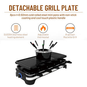 Barbecue à <span class=keywords><strong>Raclette</strong></span> Coréen avec Pot à Fondue Poêle à Griller Électrique Intérieur Sans Fumée pour Usage Domestique Extérieur Certifié CE GS CB - Product Image 2