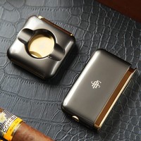 Briquet à cigare portable en métal coupe-vent, torche rechargeable au gaz, allume-feu pour fumeurs, gadgets de cigares haut de gamme, cadeau