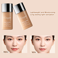 Fond de teint liquide vegan KINGYES SPF15 à couvrance totale, marque privée, fond de teint liquide minéral waterproof