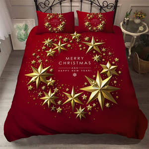 Ensemble de housse de couette de Noël Père Noël 3D personnalisé <span class=keywords><strong>Literie</strong></span> en polyester à la mode pour hôtels avec motifs floraux vintage - Product Image 3