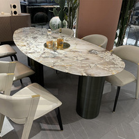 Gainsville Furniture Table de salle à manger légère de luxe en bois Table de salle à manger créative italienne de luxe moderne et minimaliste