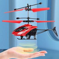Nouvel Avion Télécommandé Électrique en Plastique avec Capteur, Mini Hélicoptère RC Suivez-Moi avec Lumières, Jouet pour Enfants et Adultes Débutants, Piles Incluses