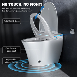 WC intelligent monobloc high-tech avec capteur au pied, <span class=keywords><strong>liquidation</strong></span> <span class=keywords><strong>de</strong></span> stock, pour la modernisation des villas contemporaines - Product Image 2