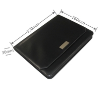 Banco de energía de carga inalámbrica para a4, portafolio con cremallera, carpeta personalizada de cuero suave, bolsa para ordenador portátil de negocios, portafolio de negocios para hombre