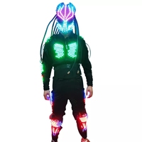 Costume de Robot multicolore à LED rvb, modèle de chanteur de scène, modèle de soldat en fer, tenue Cosplay pour boîte de nuit