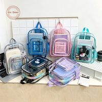 Sac à dos transparent en PVC imperméable, grande capacité, simple, unisexe, pour étudiants, avec logo personnalisé, vente en gros