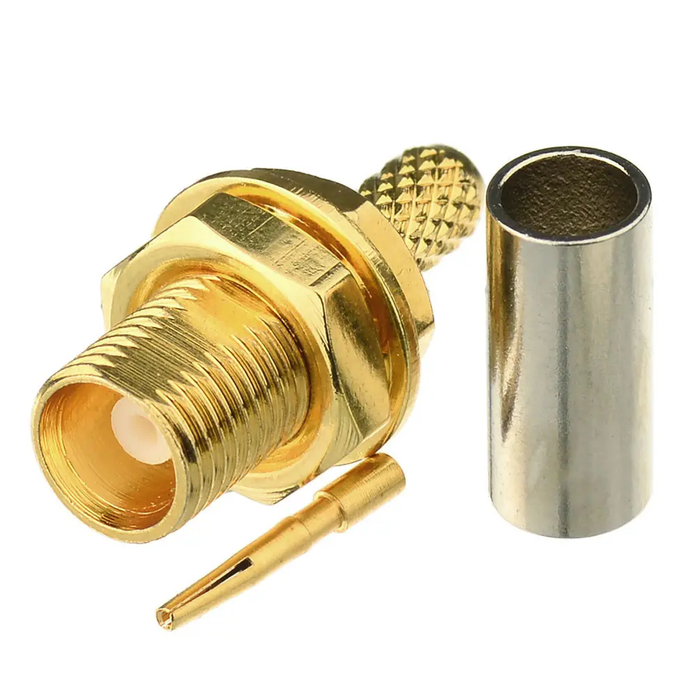 MCX Connector MCX Female Nut Bulkhead Jack Crimp ConnectorためRG316 RG174 CableためWiFi/GSM/3G/4G/5G/LTE Antenna Extension