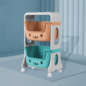 Estanterí<span class=keywords><strong>a</strong></span> de plástico para almacenamiento de libros para niños, caja de plástico para uso doméstico con dibujos animados <span class=keywords><strong>a</strong></span> elegir, muebles de embalaje de estilo chino ambiental - Product Image 4