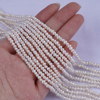 Promotion 2.5-3.2mm perles de perles d'eau douce naturelles en forme de pomme de terre blanche pour la fabrication de bijoux