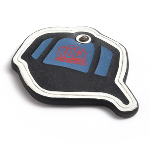 Placa de Identificación Personalizada de Cuero PU Portátil Irregular con Logotipo Azul - Product Image 4