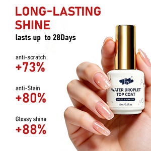 HS Nail OEM/ODM <span class=keywords><strong>Top</strong></span> <span class=keywords><strong>Coat</strong></span> 3D Goutte d'Eau 15ml Transparent Sans Résidu Gel UV Vernis à Ongles Marque Privée Manucure - Product Image 2