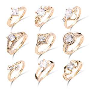 Bijoux de Mariage Personnalisés en Gros <span class=keywords><strong>Bagues</strong></span> de Fiançailles et de Mode en Zircon Cubique Bague <span class=keywords><strong>Plaqué</strong></span> <span class=keywords><strong>Or</strong></span> 18K pour Femme Cadeau de Fête - Product Image 2