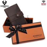 Dompet Kartu Panjang Kulit Asli Pria, Dompet Kulit Retro Crazy Horse, Tas Tangan Tebal Multi Slot untuk SIM