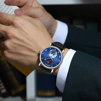 Nouvelle montre automatique de luxe pour homme Starlight Moon Phase - Montre-bracelet mécanique étanche de haute qualité avec cadran lumineux