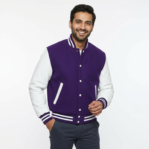 Men's Fashion Varsity <b>Jacket</b> Causal <b>Slim</b> <b>Fit</b> Bomber Baseball <b>Jackets</b> Letterman CollegeBaseballjacket for men - Product Image 1