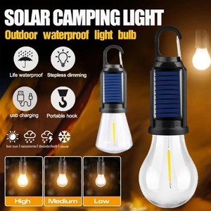 Ampoule LED <span class=keywords><strong>solaire</strong></span> portable pour le camping, lumière extérieure étanche en tungstène, lampe de secours pour tente, <span class=keywords><strong>randonnée</strong></span>, panne de courant - Product Image 2