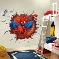 Autocollants muraux 3D Spiderman en PVC imperméable et écologique pour chambre d'enfant, décoration de chambre à coucher, décoration de la maison, DIY multifonctionnel super