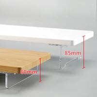Support d'écran en bois avec support en acrylique, support de bureau ergonomique, étagère pour écran d'ordinateur, organisateur moderne pour le bureau