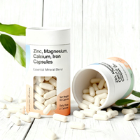 Emballage personnalisé en tube de papier écologique de qualité alimentaire pour capsules de chlorure de potassium et de sodium |   Estampage interne de fenêtre en PVC cylindrique