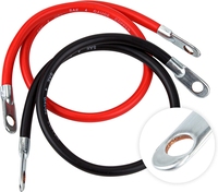 Câble de batterie souple en Silicone 8 6 4 2 0 AWG toronné fil de cuivre étamé avec M6 M8 M10 cosse pour onduleur voiture solaire