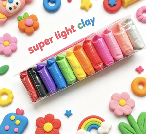 Pâte à modeler sèche à l'air SIWEI, 12 couleurs, kit de bricolage doux fait main pour enfants, personnalisable pour le modelage, non toxique, pour le cosplay et le développement de l'intelligence - Product Image 1