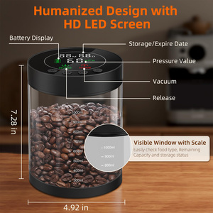 Conteneur à café automatique sous vide, pot de conservation alimentaire électrique hermétique avec écran LED, capteur de pression intelligent rechargeable - Product Image 5