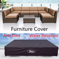 Housse de canapé d'angle en forme de L pour 7 places, résistante aux UV, imperméable, anti-poussière, pour l'extérieur, sur mesure