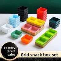 Voedselveilige vierkante plastic fruitplateau's met compartimenten voor bars, KTV's, snackplateau voor informele pubs, meloenzaad- en notenbak - modern