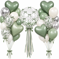 Ensemble de 46 ballons en papier avec nœuds, bulles et cœurs pour la décoration de fêtes d'anniversaire, de mariages et de la Saint-Valentin