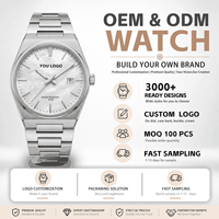 Reloj de Pulsera de Cuarzo Redondo de Acero Inoxidable de Marca Privada, Logotipo Personalizado, Fabricante OEM ODM, Venta al Por Mayor Directa de Fábrica, MOQ Bajo